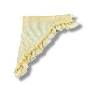 Vintage Handmade Yellow Floral Curtain Valence Set of 2